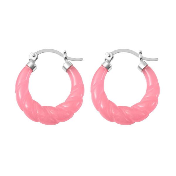 Rosa Jade Ohrringe 925 Silber rhodiniert ca. 18.50 ct image number 4