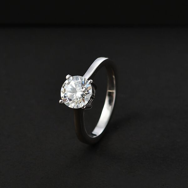 Moissanit Ring, 925 Silber platiniert - 1,18 ct. image number 3