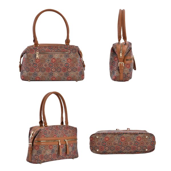 Handtasche aus Naturkork mit RFID-Schutz, mehrfarbig gemustert image number 4