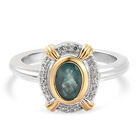 Grandidierit und Zirkon Ring 925 Silber Bicolor (Größe 20.00) ca. 0,97 ct