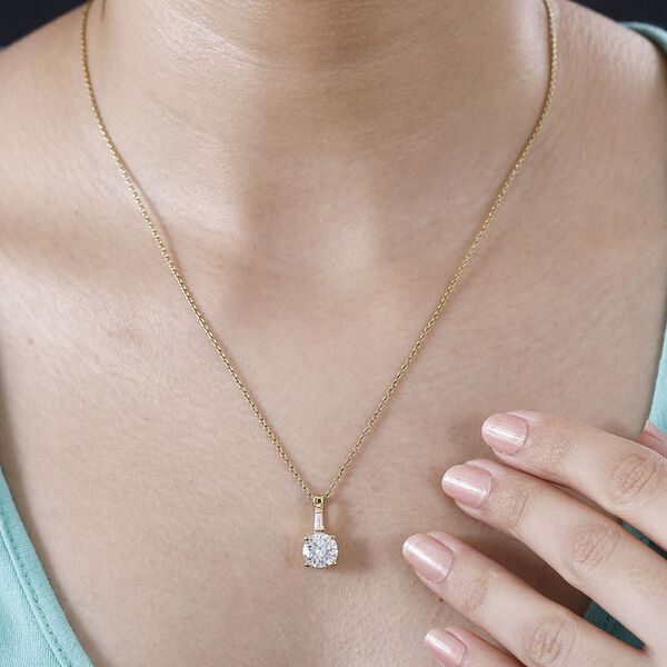 Moissanit Anhänger, 925 Silber 750 Gelbgold Vermeil - 1,84 ct. image number 4