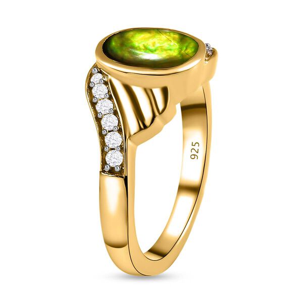 Kanadischer Ammolit und weißer Zirkon-Ring - 1,80 ct. image number 5