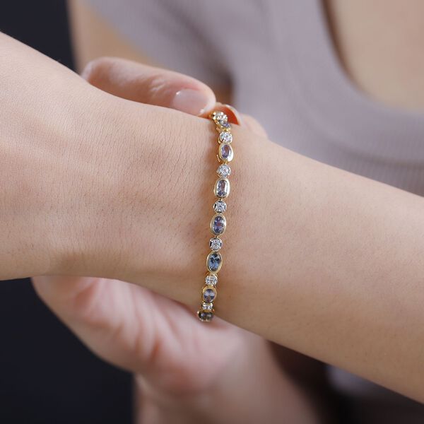 Grünes Tansanit, Pfau Tansanit und Zirkon-Armband image number 7