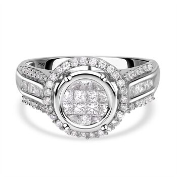 Iliana - Wei&szlig;er Diamant SI G-H Ring, 750 Wei&szlig;gold (Gr&ouml;&szlig;e 20.00) ca. 1.00 ct