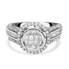 Iliana - Weißer Diamant SI G-H Ring, 750 Weißgold (Größe 20.00) ca. 1.00 ct