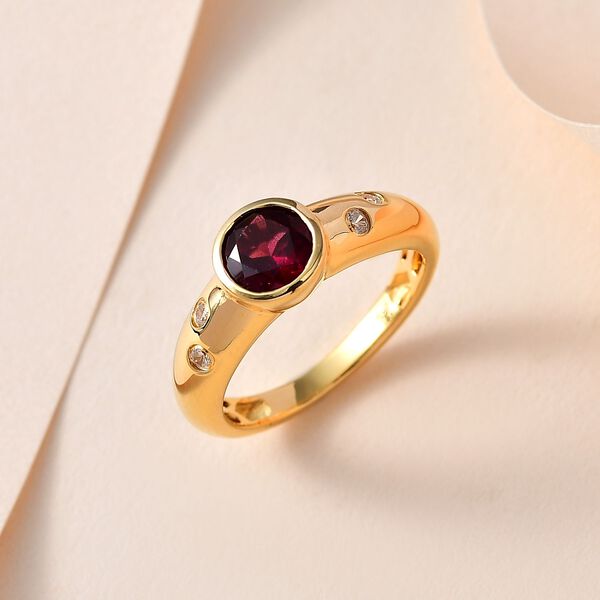 Rhodolith Granat und Zirkon Ring - 1,05 ct. image number 2