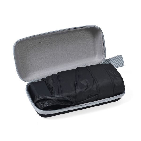 Sturmfester Pocketschirm mit UV-Schutz und Etui, 91x52cm, Schwarz image number 7