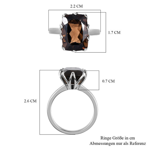 Rauchquarz Ring, 925 Silber platiniert, ca. 6,25 ct image number 6