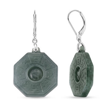 D'Joy Nat&uuml;rlicher Olmek Jadeit Ohrringe 925 Silber Rhodiniert ca. 43,00 ct.