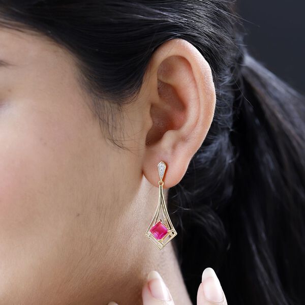 Sunset Triplett Quarz und Zirkon Ohrringe- 2,92 ct. image number 3