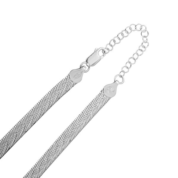 Italienische Fischgr&auml;t Flach-Kette ca. 45 cm, 925 Silber Kette ca. 11,81g image number 2