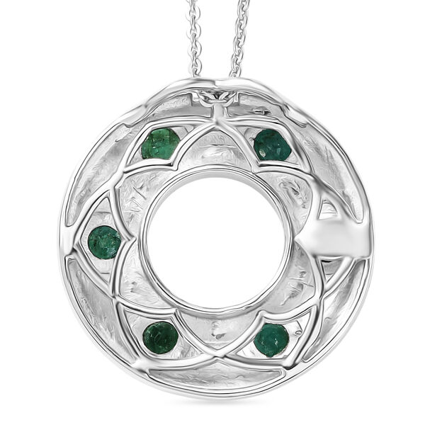 Gemfields AA Kagem Sambischer Smaragd Schmuckset 925 Silber rhodiniert, 925 Silber Rhodiniert und 750 Gelbgold Vermeil ca. 0.66 ct image number 5