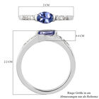 Tansanit und Zirkon Ring 925 Silber platiniert  ca. 0,56 ct image number 6