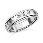 Handgearbeiteter Spinning-Ring mit Mond und Sterne-Motiv in 925 Silber image number 4