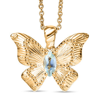 EverTrue himmelblauer Topas Anh&auml;nger mit 50cm Kette - 0,66 ct.