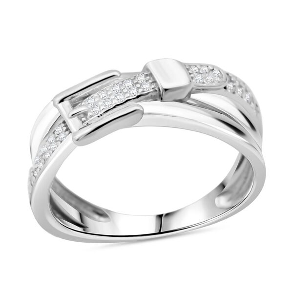 Lustro Stella Weißer Zirkonia Ring 925 Silber rhodiniert (Größe 19.00) image number 0