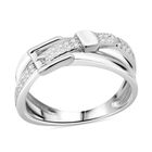 Lustro Stella Weißer Zirkonia Ring 925 Silber rhodiniert (Größe 19.00)