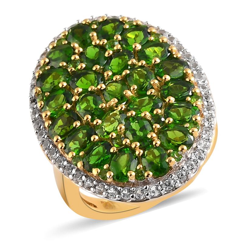 Natürlicher Chromdiopsid und Zirkon-Ring - 6,11 ct. image number 0