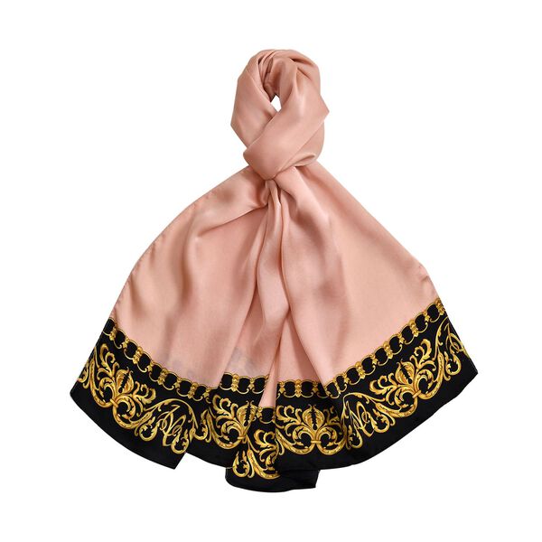 LA MAREY 100% Maulbeeren-Seidenschal, Satin, 52x170 cm, pfirsich