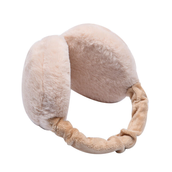 Faltbarer Kunstfell Ohrensch&uuml;tzer, Gr&ouml;&szlig;e 12x20 cm, Beige image number 1