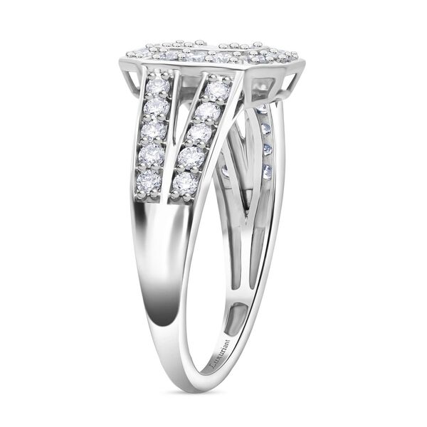 LUXURIANT SI-GH Labor Diamant Halo Ring, 925 Silber rhodiniert - 1 ct. image number 3