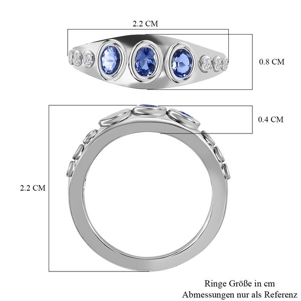 AAA Tansanit und Zirkon Ring - 0,63 ct. image number 7