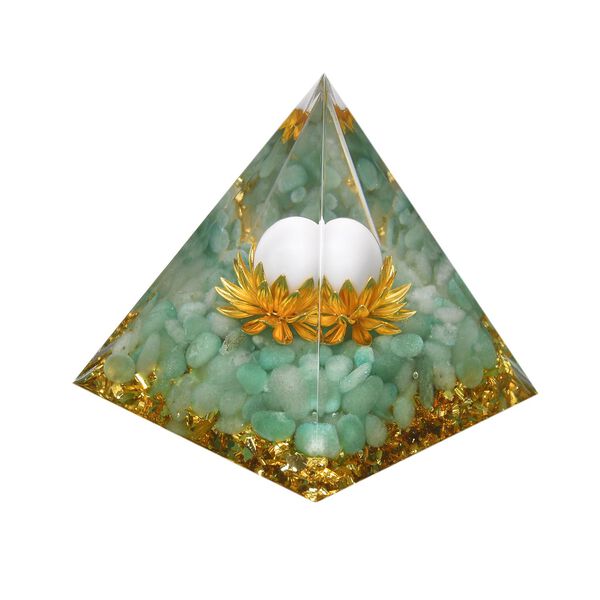 Edelstein Pyramide mit Rosenquarz und Quarz Lebensbaum, koralle image number 3