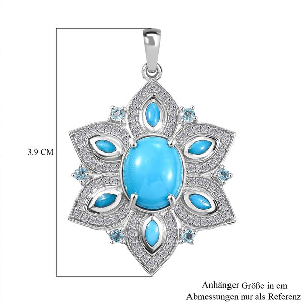 Sleeping Beauty Türkis, Paraiba Apatit und Zirkon Anhänger - 4,33 ct. image number 6
