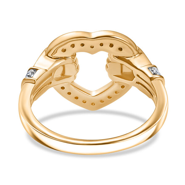 LUXURIANT SI Labor Diamant Ring, 925 Silber 750 Gelbgold Vermeil - 0,24 ct. image number 6