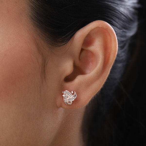 Liebesknoten Champagner Diamant Ohrstecker, 925 Silber mit Roségold Vermeil - 0,25 ct. image number 7