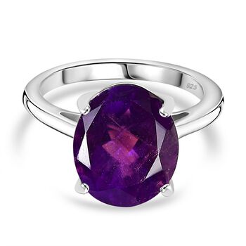 AA Afrikanischer Amethyst Ring 925 Silber platiniert (Gr&ouml;&szlig;e 16.00) ca. 4,27 ct