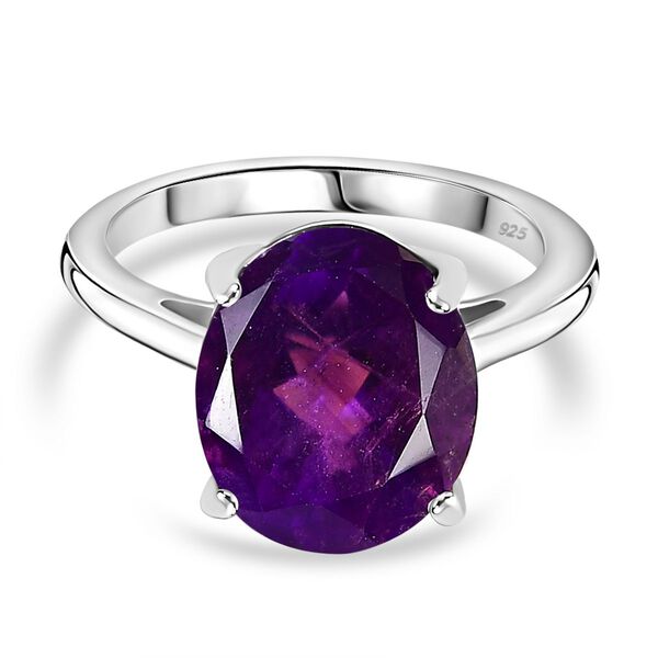 AA Afrikanischer Amethyst Ring 925 Silber platiniert (Gr&ouml;&szlig;e 16.00) ca. 4,27 ct