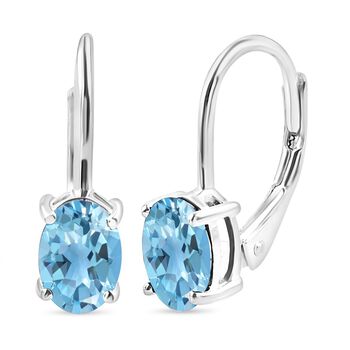 Himmelblaue Topas-Ohrringe, 925 Silber ca. 1,84 ct