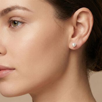 D'Joy AAA Chinesische Akoya-Perle (6-7 mm) Ohrringe 925 Silber rhodiniert