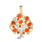 AAA Blaze-Feueropal Anhänger 925 Silber 750 Gelbgold Vermeil ca. 0.99 ct