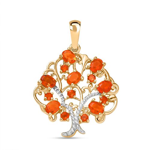 AAA Blaze-Feueropal Anhänger 925 Silber 750 Gelbgold Vermeil ca. 0.99 ct image number 0
