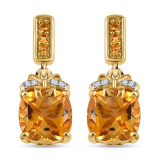 GP Ribbon Kollektion - Citrin Ohrringe, 925 Silber Gelbgold Vermeil ca. 4,60 ct