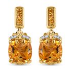 GP Ribbon Kollektion - Citrin Ohrringe, 925 Silber Gelbgold Vermeil ca. 4,60 ct