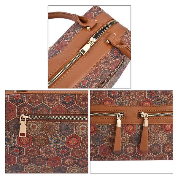 Handtasche aus Naturkork mit RFID-Schutz, mehrfarbig gemustert image number 5