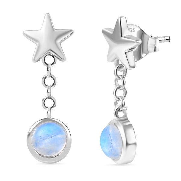 D'Joy AA Meetiyagoda Regenbogen Mondstein Ohrringe 925 Silber platiniert ca. 2.12 ct