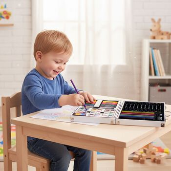 LIVMORE K&uuml;nstler Malset 84 teilig in Aufbewahrungskoffer 30 x 25 cm, Mherfarbig