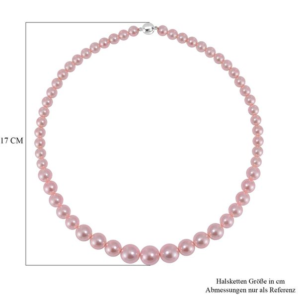 Rosa Muschelkernperle Halskette ca. 50 cm Reiner Edelstahl image number 5