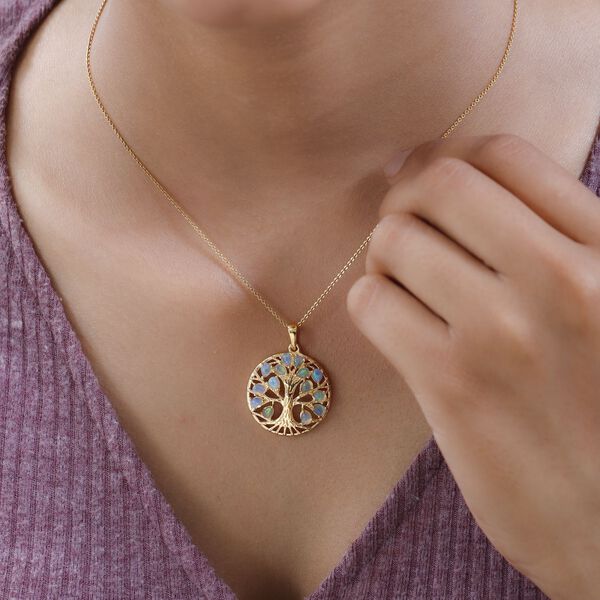 AA &auml;thiopischer Opal-Anh&auml;nger, 925 Silber mit Gelbgold Vermeil - 1,46 ct. image number 9