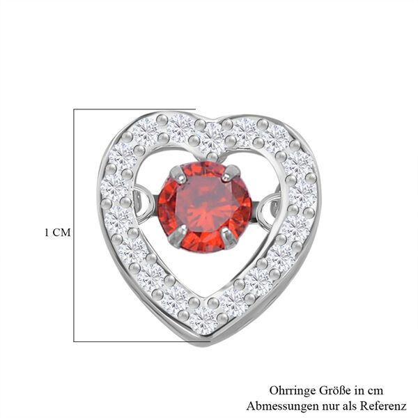 Rote und wei&szlig;e Zirkonia-Ohrstecker - 1,50 ct. image number 5
