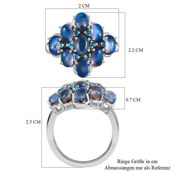 Aurora Mondstein und Neon Apatit Ring - 4,62 ct. image number 6