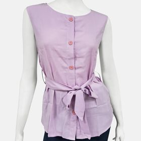 Frauen kurzes Ärmel Top, Pastell Rosa, Größe 40