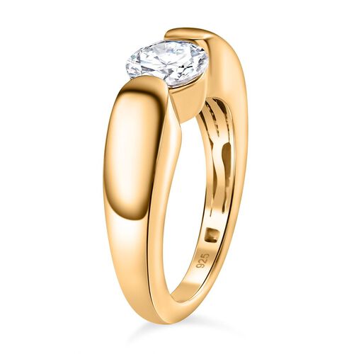 Moissanit Ring in 925 Silber mit Gelbgold Vermeil - 0,94 ct. image number 7