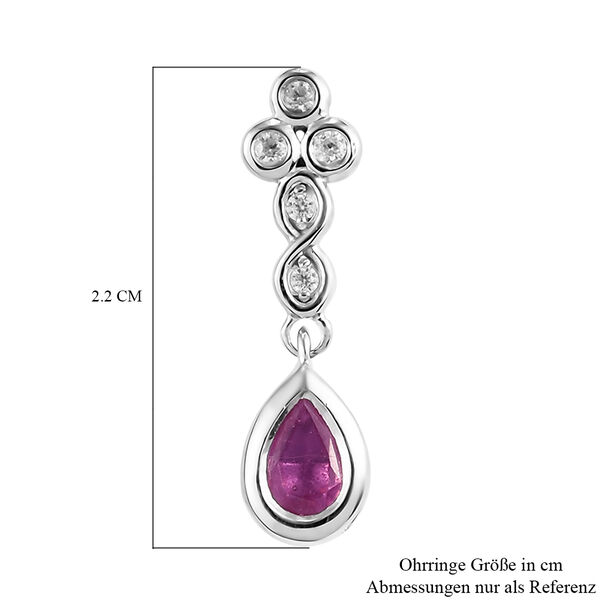 Premium Ilakaka Rosa Saphir und Zirkon Ohrh&auml;nger 925 Silber platiniert (Fissure gef&uuml;llt)&nbsp;&nbsp; image number 6