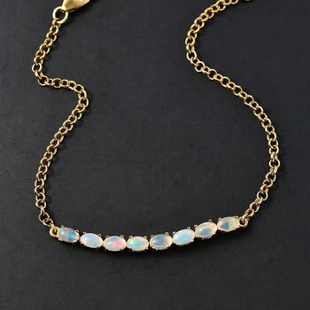 D'Joy AA nat&uuml;rliches, &auml;thiopisches Welo Opal 19cm Armband, 925 Silber vergoldet - 1,53 ct.