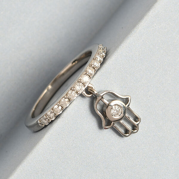 Moissanit Ring 925 Silber platiniert  ca. 0,31 ct image number 2